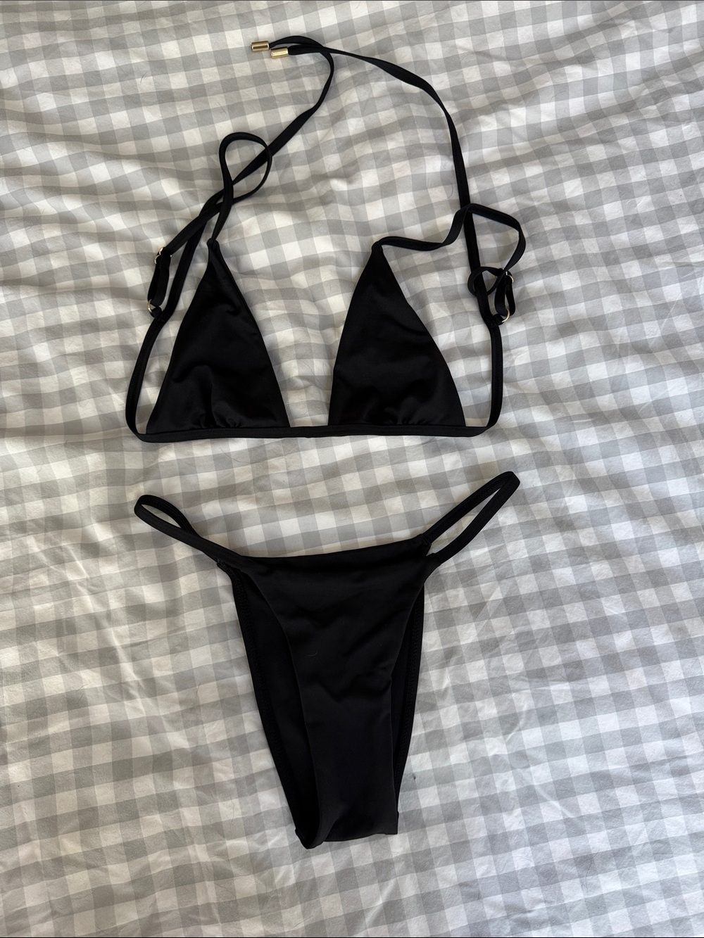 Monday Swimwear Black Triangle Bikini Set